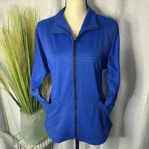 Windridge Cheryl Nash Womens M Royal Blue Full Zip Nylon Long Sleeve Jacket